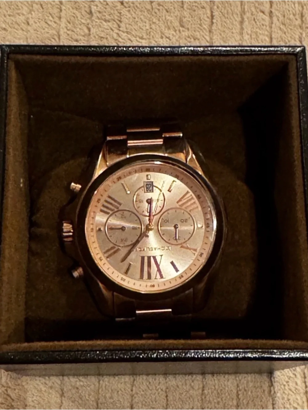 Michael Kors Rose Gold Stainless Steel Chronograph Bracelet Watch